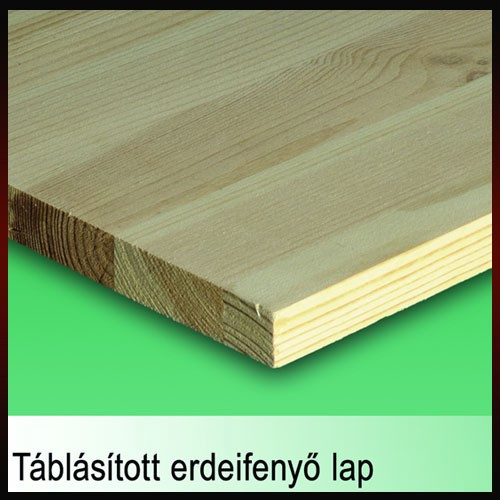 Táblásított Borovifenyő TM B+ 3000x1200x18mm Hossz. D3 ragasztás,Toldás mentes csomós