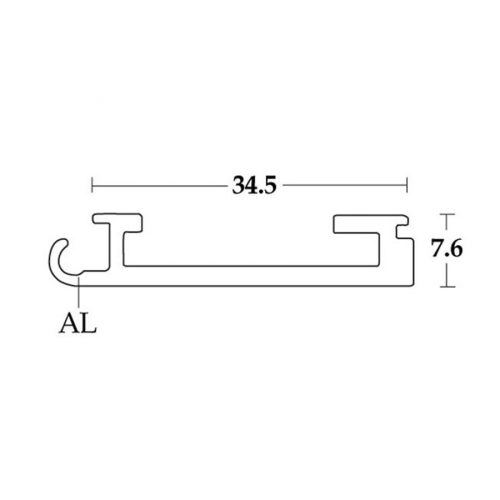 Alumínium végzáró profil 3708 34,5x7,6mm  2,6fm Alumínium