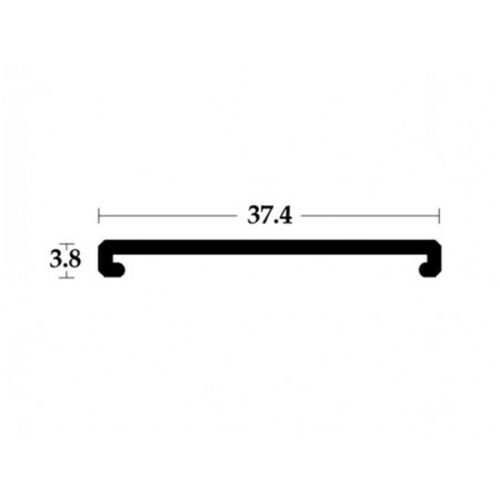 PVC takaró profil 0702 37,4x3,8mm  2,6 fm Ezüst