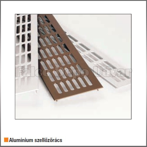 Szellőzőrács négyszög alakú 100x250 mm alumínium