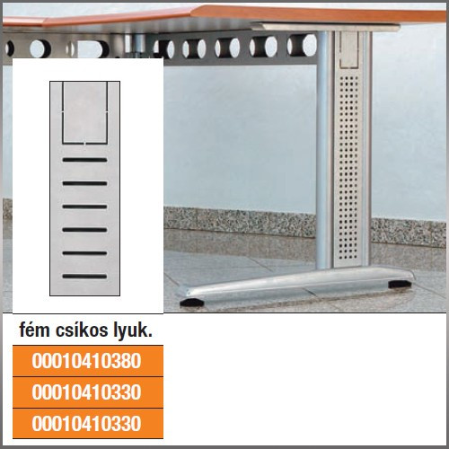 Irodabútor program betét-582mm RAL9006 csíkos-lyukas Alumínium