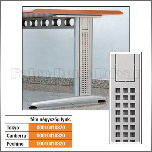 Irodabútor program betét TOKYO 582mm RAL9006 négyszög lyukas aluminium