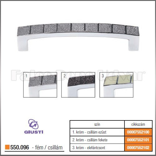 Fogantyú 550.096.RSG02 96 Fém-Csillám Fekete-Króm