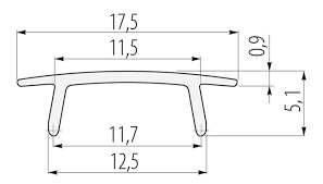 GTV GLAX LED profilhoz takaróbúra opál/fehér 2000mm