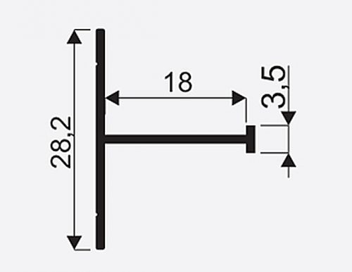 Sevroll - H-Profil H04/18 Ezüst Slimline 3fm