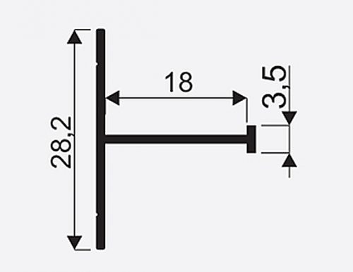 Sevroll - H-Profil H04/18 Matt Fekete Slimline 3fm