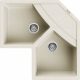 Elleci Mosogatótálca Unico CORNER sarok G62 bianco antico 830x830/190mm