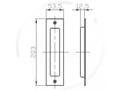 DLYNE - Design Tolóajtó fogantyú süllyesztett matt fekete 165x53mm