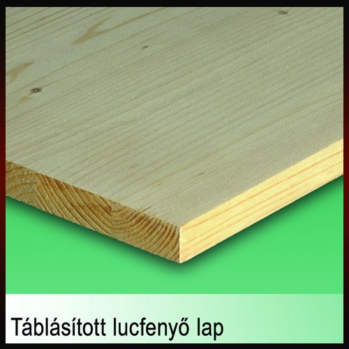 Táblásított Lucfenyő B/B TM 3000x1220x18mm Hossz.Toldás mentes csomós