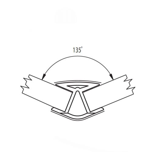 Lábazatsarok 135° H: 150mm Aluminium