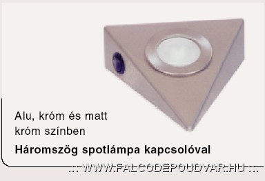 Spot lámpa háromszög 12V kap. Inox 